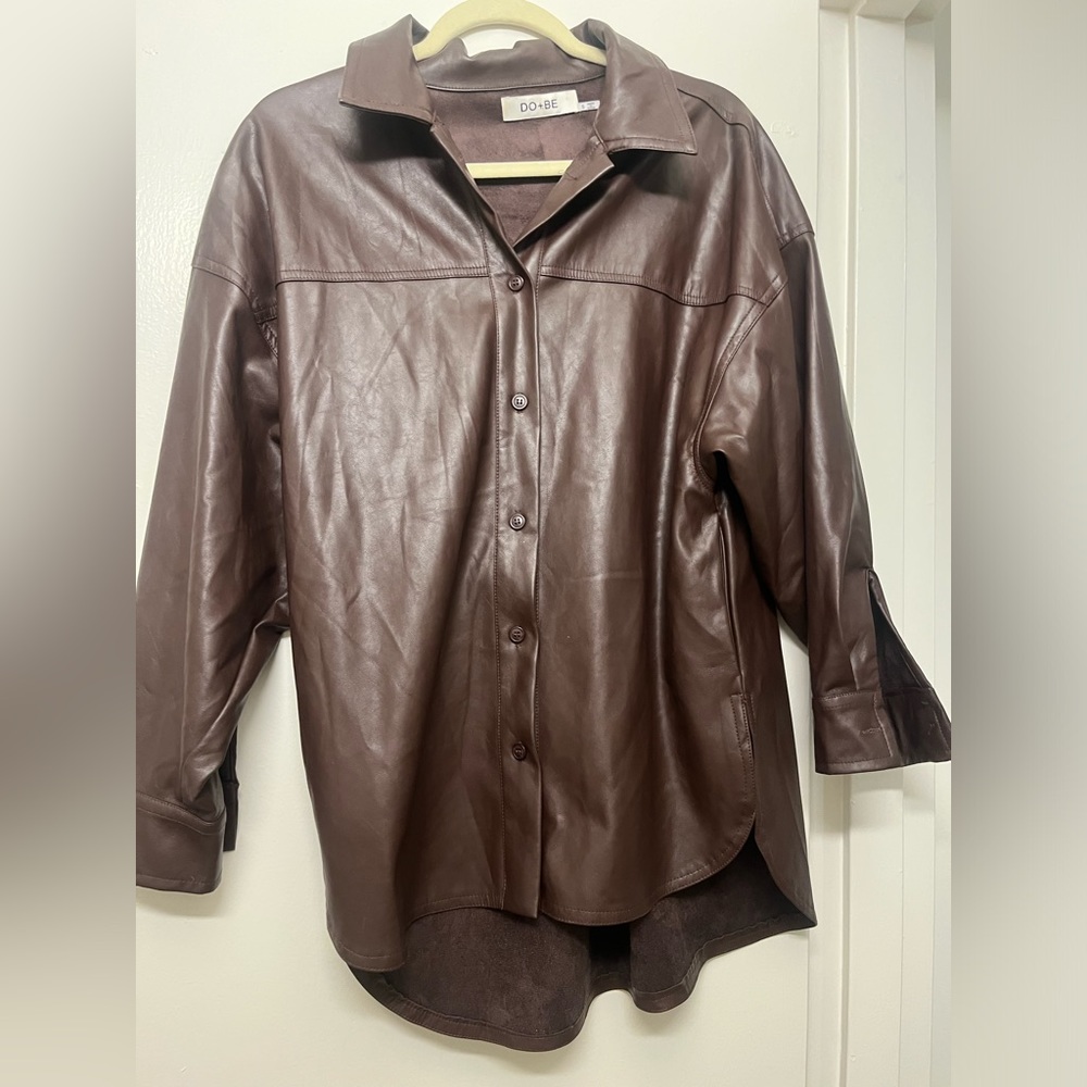 Vegan leather shacket